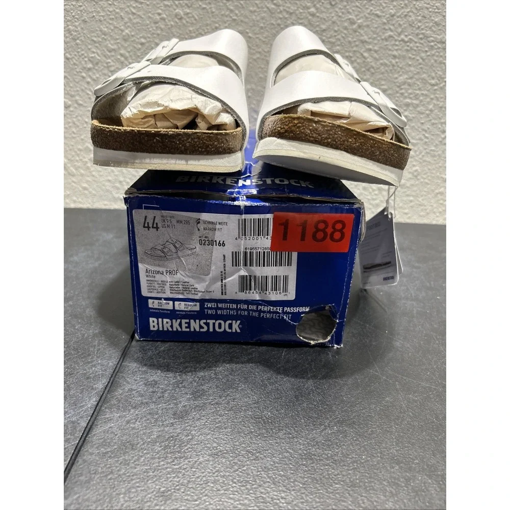 Birkenstock Arizona PROF Leather White EU 44 US M 11 Men